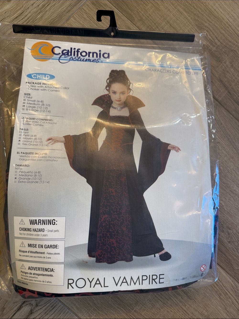 California Costumes Royal Vampire Kids Dress - Black, Red
